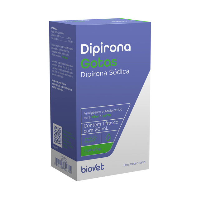 Analgésico Biovet Dipirona Gotas para Cães e Gatos