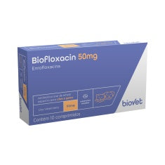 Imagem do produto Antibiótico Biovet Biofloxacin 50mg para Cães, tipo Antibiótico, marca Biovet.