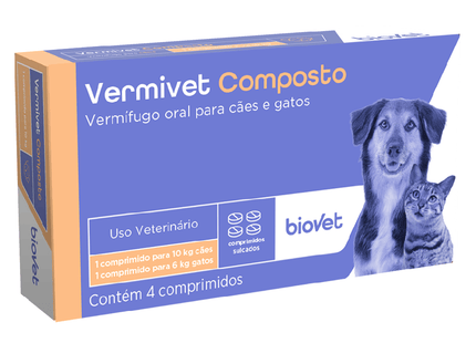 Vermífugo Biovet Vermivet Composto 600mg para Cães