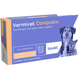 Imagem do produto Vermífugo Biovet Vermivet Composto 600mg para Cães, tipo Vermífugo, marca Biovet.
