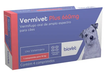 Vermífugo Biovet Vermivet Plus 660mg para Cachorros