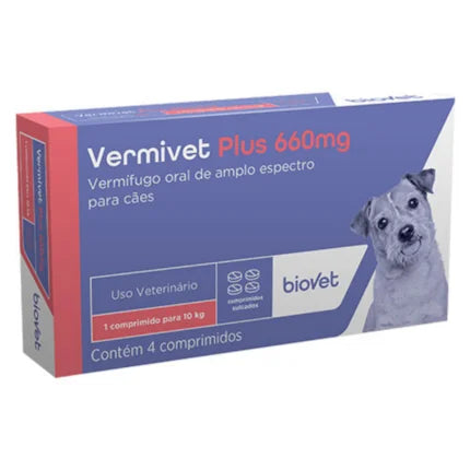 Vermífugo Biovet Vermivet Plus 660mg para Cachorros