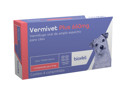 Imagem do produto Vermífugo Biovet Vermivet Plus 660mg para Cachorros, tipo Vermífugo, marca Biovet.