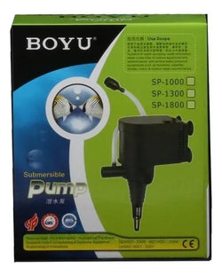 Imagem da embalagem do produto Bomba Submersa Boyu SP-1300 400 L/H para Aquários, tipo Aquário, marca Boyu.