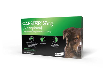 Capstar 57 mg – Antipulgas Oral (Unitário / 6 comprimidos)