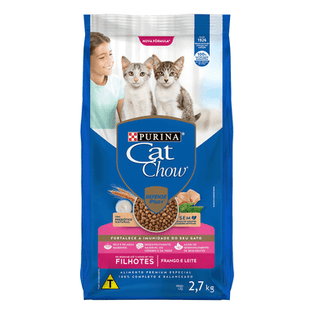 Imagem do produto Ração Seca Cat Chow Frango e Leite para Gatos Filhotes, tipo Ração Seca, marca Cat Chow.
