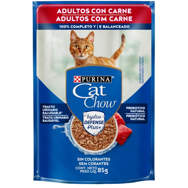 Imagem do produto Ração Úmida Cat Chow Carne ao Molho para Gatos Adultos, tipo Ração Úmida, marca Cat Chow.