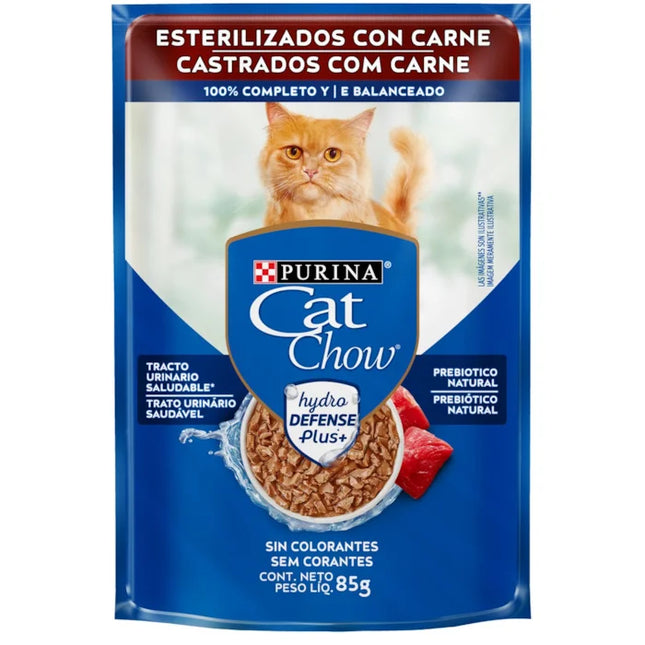 Imagem do produto Ração Úmida Cat Chow Carne em Molho para Gatos Castrados, tipo Ração Úmida, marca Cat Chow.