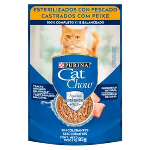 Imagem do produto Ração Úmida Cat Chow Peixe em Molho para Gatos Castrados, tipo Ração Úmida, marca Cat Chow.