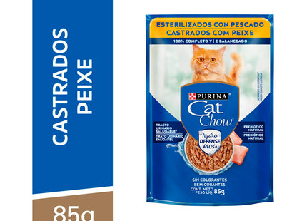 Imagem do produto Ração Úmida Cat Chow Peixe em Molho para Gatos Castrados, tipo Ração Úmida, marca Cat Chow.