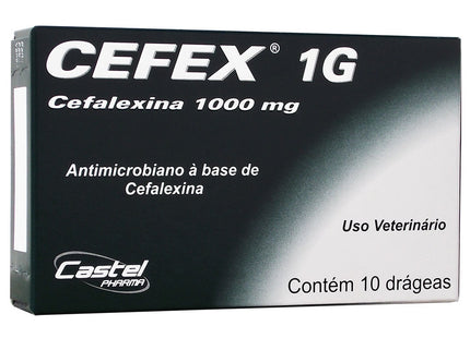Imagem do produto Antibiótico Cefex 1g para Cães e Gatos, tipo Antibiótico, marca Cefex.