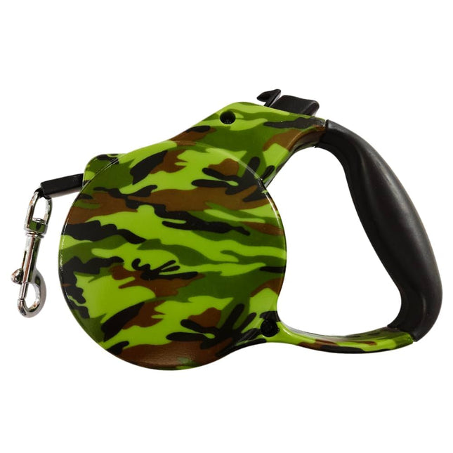 Imagem do produto Guia Chalesco Retrátil Camuflada 5m para Cachorros de até 20kg, tipo Guia, marca Chalesco.