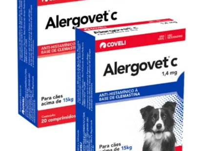 Imagem do produto Antialérgico Coveli Alergovet 1,4mg para Cães e Gatos, tipo Antialérgico, marca Coveli.