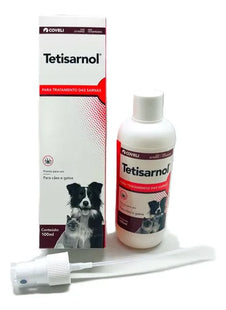 Imagem do produto Solução Dermatológica Coveli Tetisarnol 100ml para Cães e Gatos, tipo Solução Dermatológica, marca Coveli.
