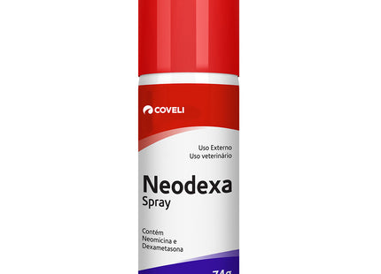 Imagem do produto Spray Coveli Neodexa 74g para Cachorros e Gatos, tipo Solução Dermatológica, marca Coveli.