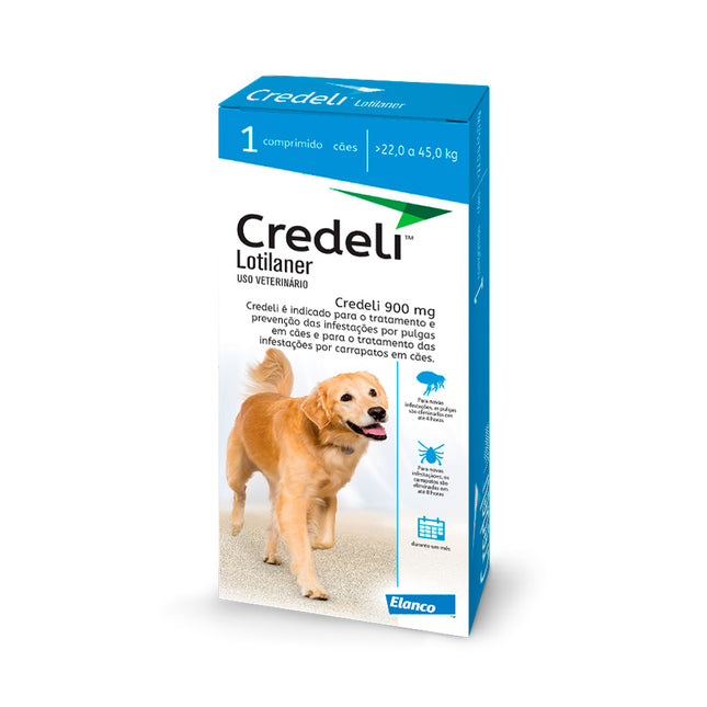 Credeli Plus 900 mg – Antiparasitário Oral para Cães de 22–45 kg