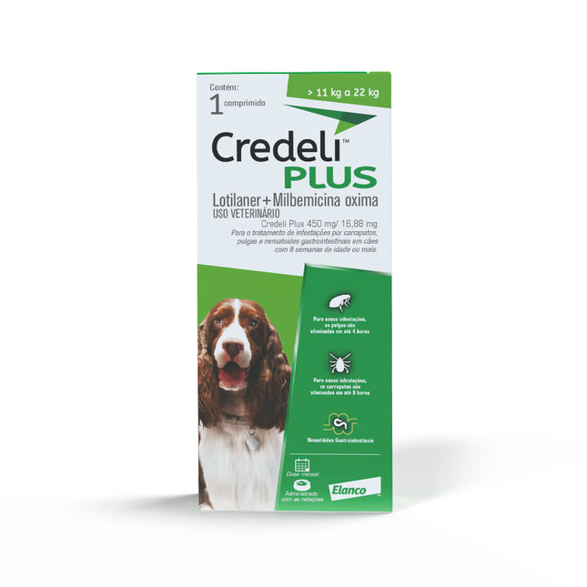 Credeli Plus 450 mg – Antiparasitário Oral para Cães de 11‑22 kg