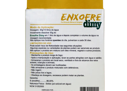 Imagem do verso do produto Fertilizante Dimy Enxofre, tipo Fertilizante, marca Dimy.