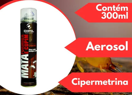 Imagem do produto Cupinicida Dipil em aerosol, tipo Inseticida Ambiental, marca Dipil.