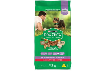 Ração Seca Dog Chow Frango e Arroz para Cachorros Filhotes de Raças Pequenas