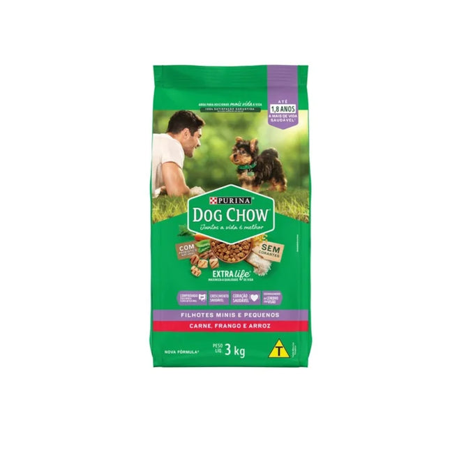 Ração Seca Dog Chow Frango e Arroz para Cachorros Filhotes de Raças Pequenas