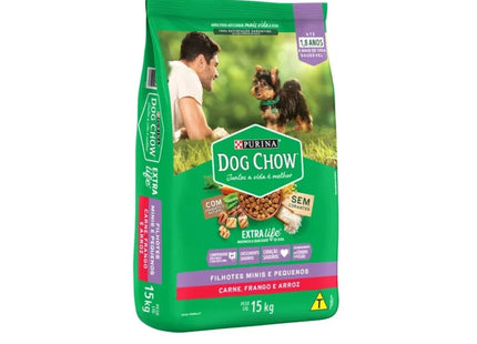 Ração Seca Dog Chow Frango e Arroz para Cachorros Filhotes de Raças Pequenas