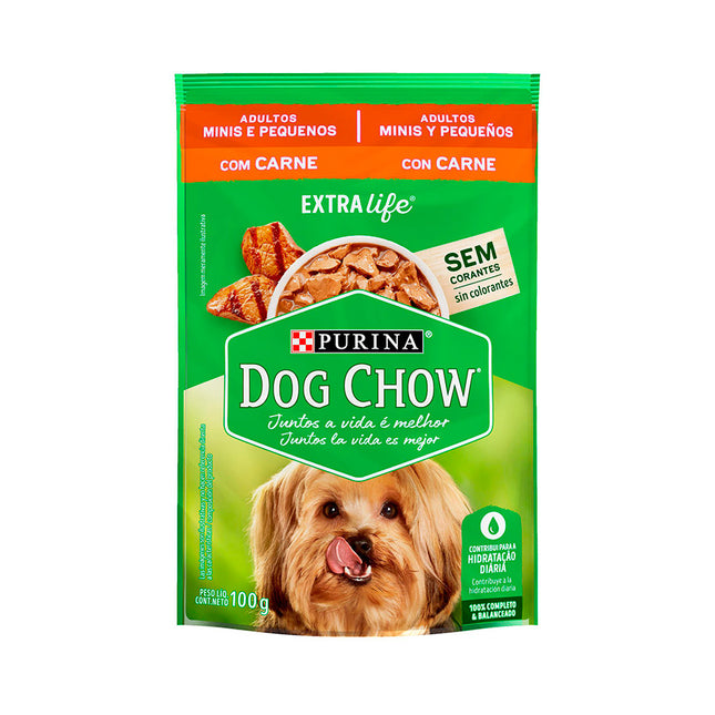 Imagem do produto Ração Úmida Dog Chow Carne e Arroz para Cachorros Adultos de Porte Pequeno, tipo Ração Úmida, marca Dog Chow.