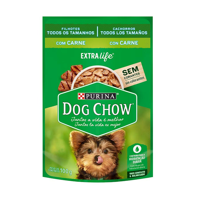 Imagem do produto Ração Úmida Dog Chow Filhote Carne para Cachorros, tipo Ração Úmida, marca Dog Chow.
