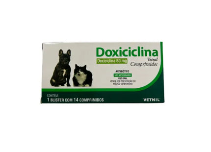Antibiótico Vetnil Doxiciclina 50mg para Cães e Gatos