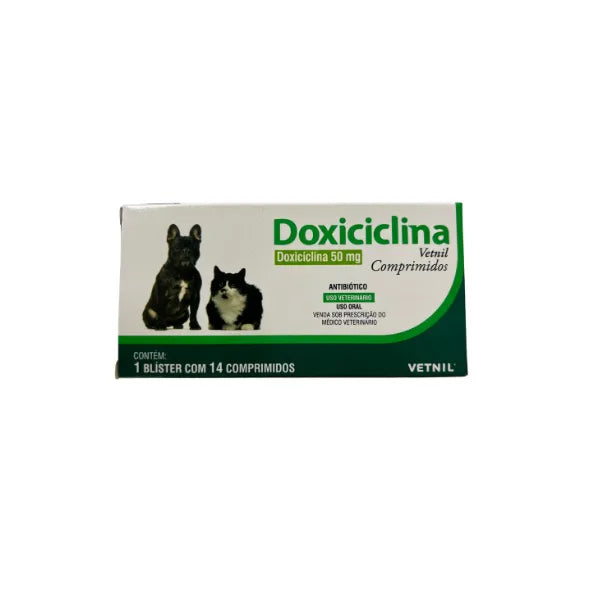 Antibiótico Vetnil Doxiciclina 50mg para Cães e Gatos