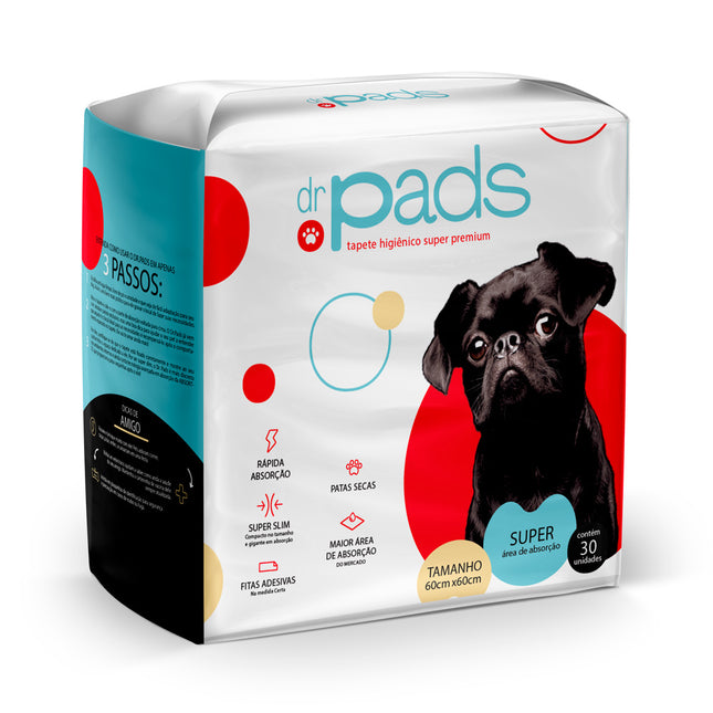 Tapete Higiênico Absortec Dr Pads 60x60 para Cães