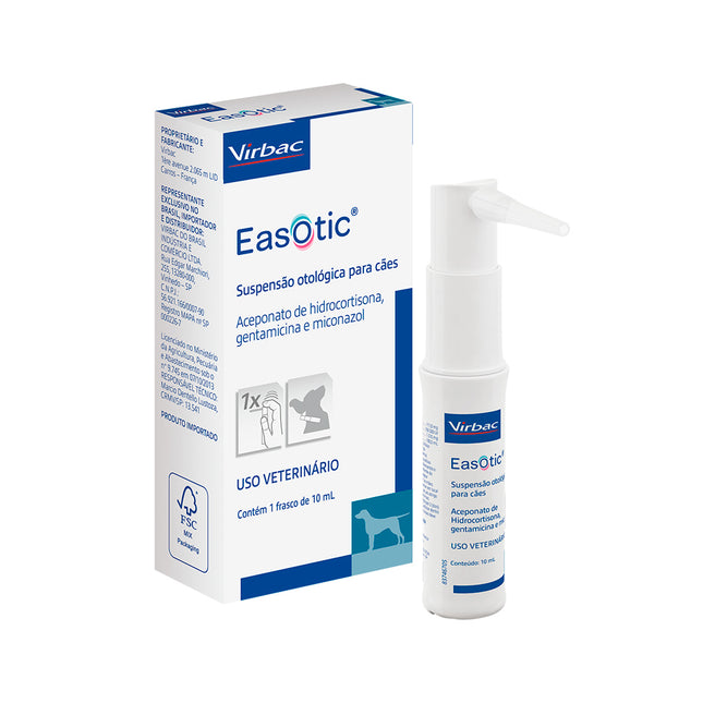 Produto Otológico Easotic 10ml para Cães