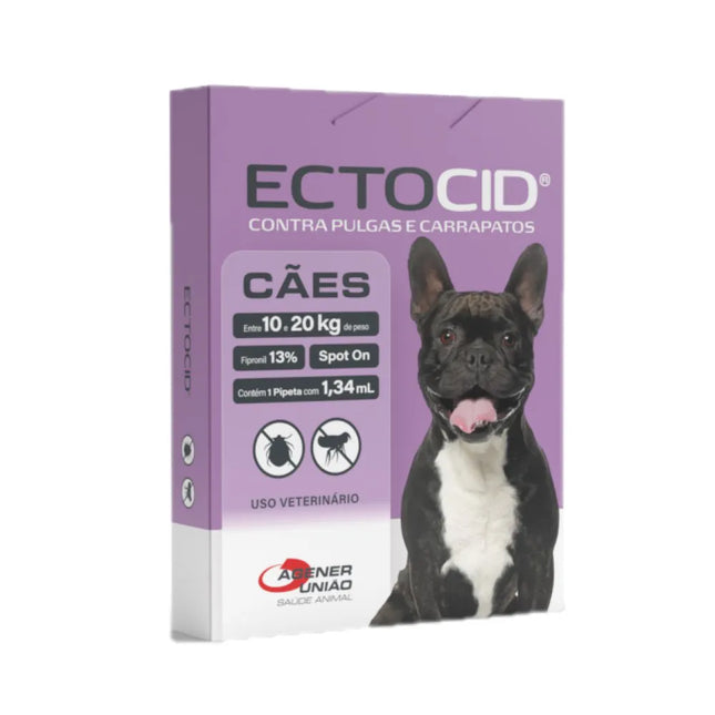 Ectocid Spot On 130 mg/mL – Solução Tópica para Cães (1,34 mL, 10 a 20 kg)