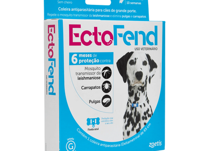 Ectofend 65 cm Azul – Coleira Antipulgas e Carrapatos para Cães Médio/Grande Porte