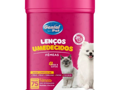Lenço Umedecido Genial Pet Fêmeas 75 Unidades