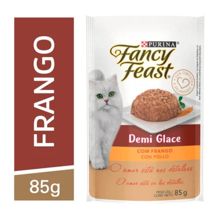 Imagem do produto Ração Úmida Fancy Feast Demi Glace Frango para Gatos, tipo Ração Úmida, marca Fancy Feast.