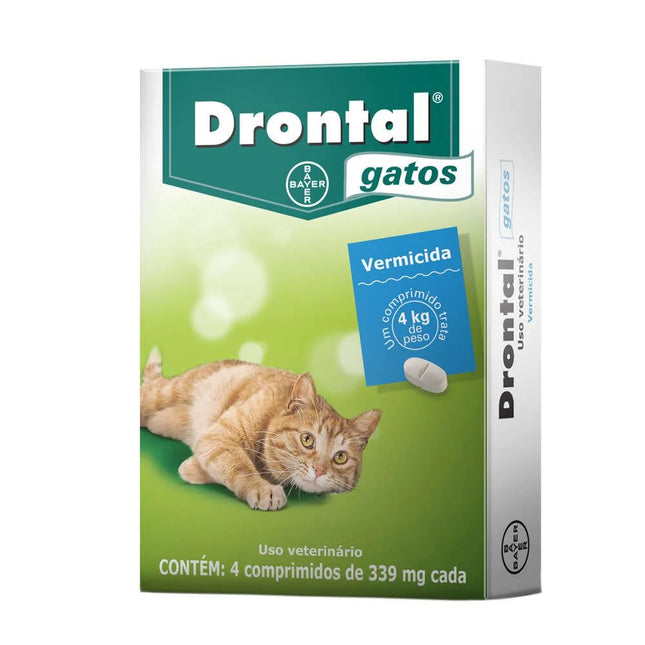 Drontal Gatos 4 Comprimidos (339 mg) – Antiparasitário Interno