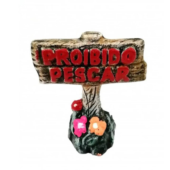 Imagem do produto Adereço Formiguinha Peixes Placa Proibido Pescar para Peixes Ornamentais, tipo Adereço, marca Formiguinha Peixes.