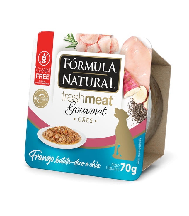 Imagem do produto Ração Úmida Fórmula Natural Gourmet Frango para Cachorros, tipo Ração Úmida, marca Fórmula Natural.