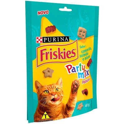 Imagem do produto Petisco Friskies Camarão e Salmão para Gatos, tipo Petisco, marca Friskies.