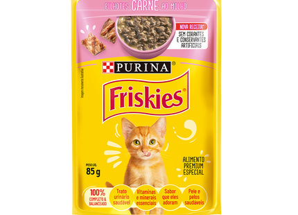 Imagem do produto Ração Úmida Friskies Carne ao Molho para Gatos Filhotes, tipo Ração Úmida, marca Friskies.