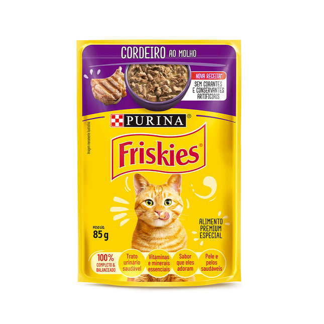 Imagem do produto Ração Úmida Friskies Cordeiro para Gatos, tipo Ração Úmida, marca Friskies.