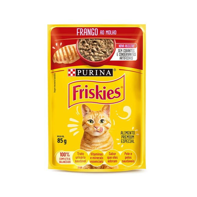 Imagem do produto Ração Úmida Friskies Frango ao Molho para Gatos, tipo Ração Úmida, marca Friskies.