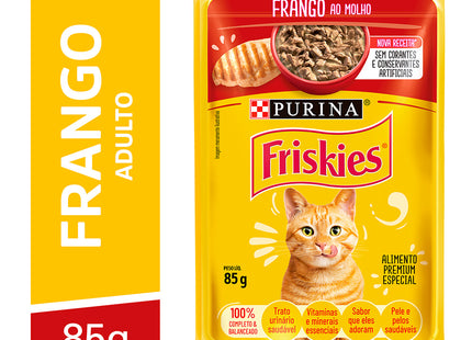 Imagem do produto Ração Úmida Friskies Frango ao Molho para Gatos, tipo Ração Úmida, marca Friskies.