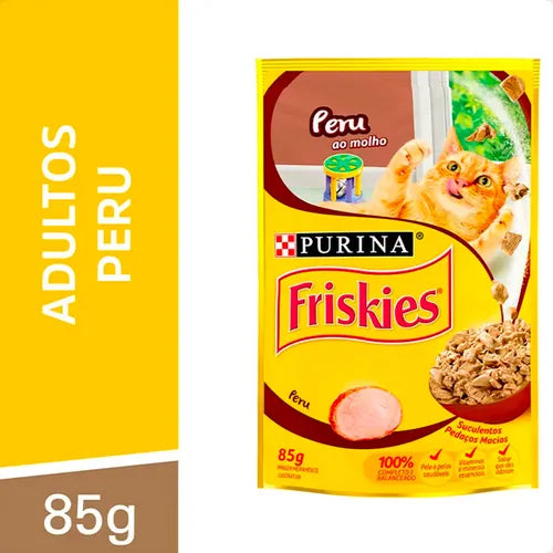 Imagem do produto Ração Úmida Friskies Peru ao Molho para Gatos, tipo Ração Úmida, marca Friskies.