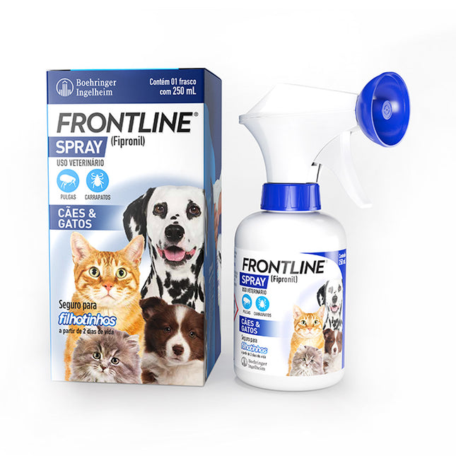 Imagem do produto Antiparasitário Externo Frontline Spray 250ml para Cães e Gatos, tipo Antiparasitário Externo, marca Frontline.