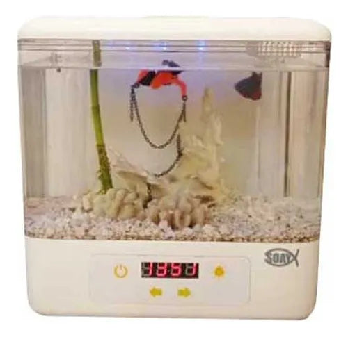 Aquário Generico 1/2 Lua com Boia para Peixes Ornamentais