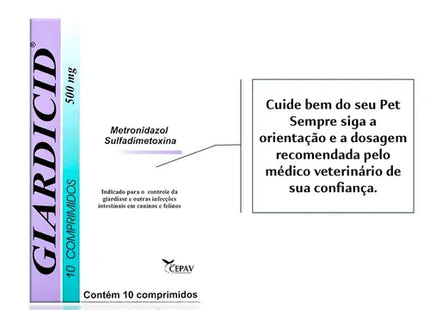 Imagem do produto Antiparasitário Interno Giardicid 500mg para Cães, tipo Antiparasitário Interno, marca Giardicid.