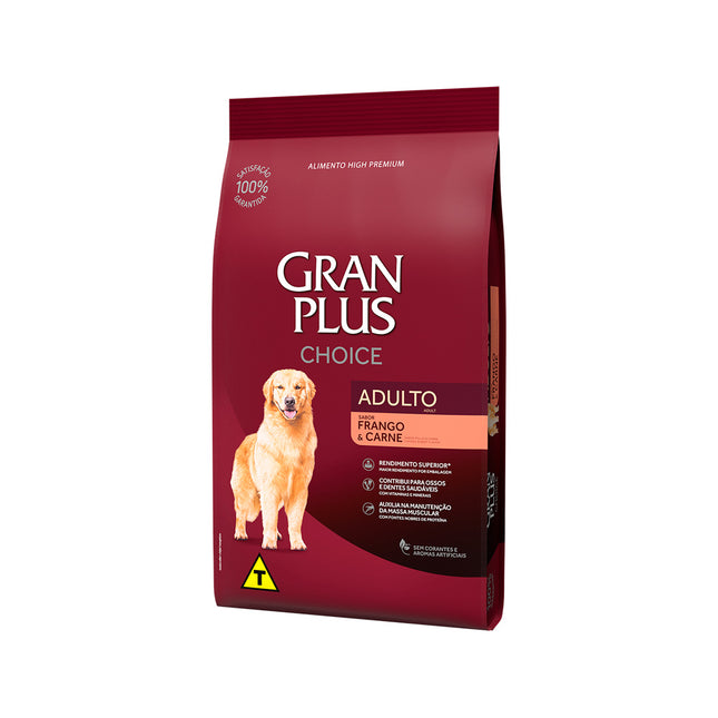Imagem do produto Ração Seca Granplus Choice Carne e Frango para Cachorros, tipo Ração Seca, marca Granplus.