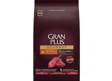 Imagem do produto Ração Seca Granplus Gourmet Ovelha e Arroz para Cachorros Filhotes de Porte Médio e Grande, tipo Ração Seca, marca Granplus.